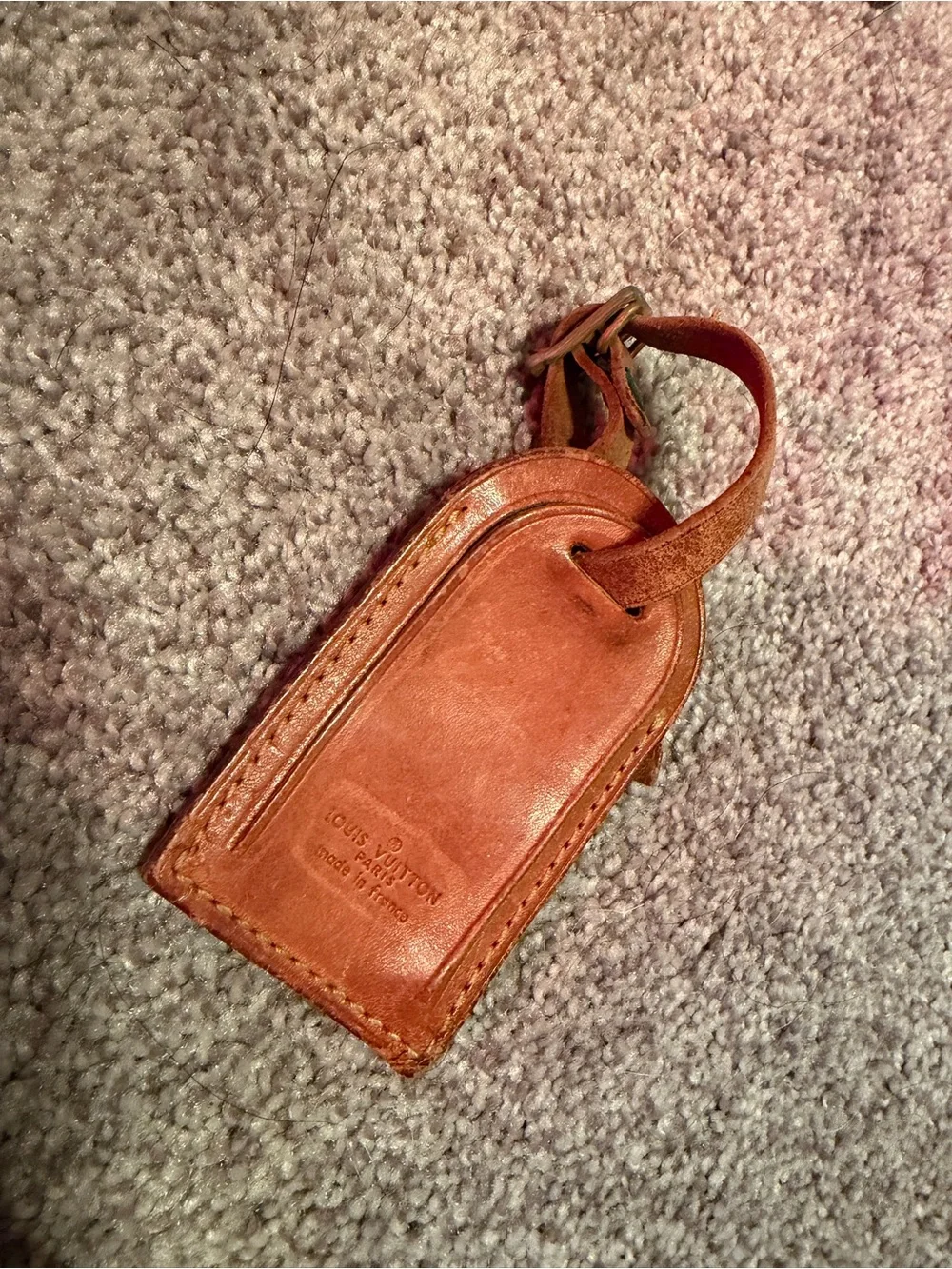 Louis Vuitton Leather Luggage Tag in Tan